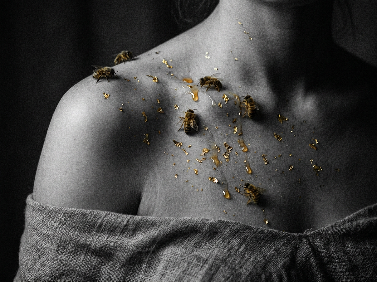 Bees and golden honey on skin — the Melissae tradition